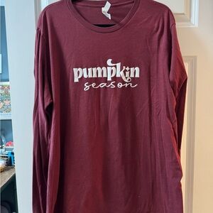 Pumpkin Season Maroon Long Sleeve Shirt
